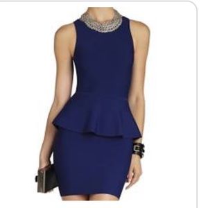 BCBG Navy Blue Peplum Dress